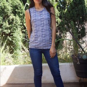 The Hanger Bandana Print Sleeveless Studded Top See Through Back